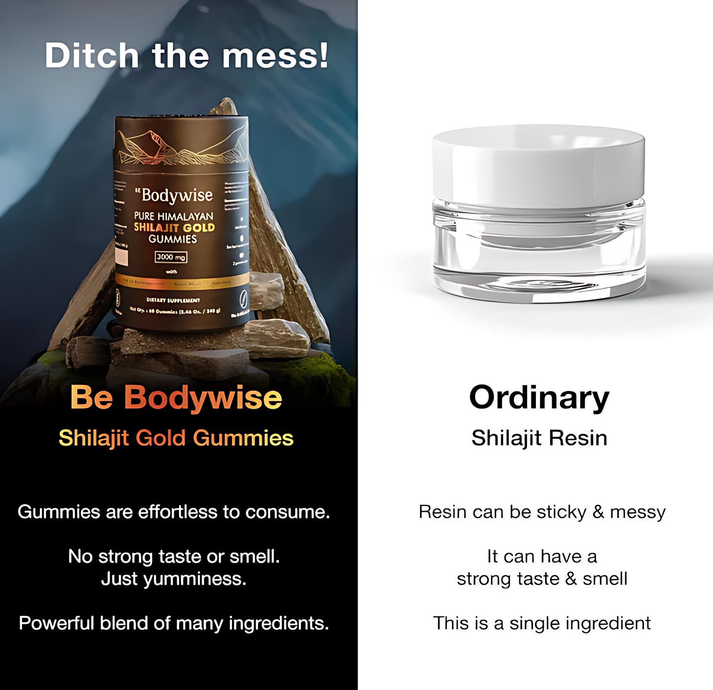Be Bodywise Pure Himalayan Shilajit Gummies Gold I Lab Tested I No Added Sugar I Ashwagandha, Gokshura| Fulvic Acid & 85+ Trace Minerals I for Men, Women I Non-GMO I 100% Natural & Organic I 60 Gummy